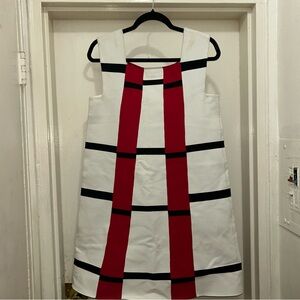 Alaia Red and White Midi Dress
